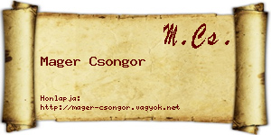 Mager Csongor névjegykártya